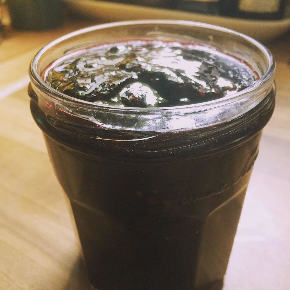 black and blueberry jam